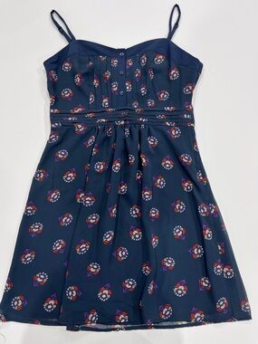 Staring at Stars Navy Spaghetti-Strap Floral Medallion Dress